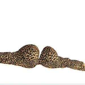 Cacique Leopard Print Strapless Bra 42DD